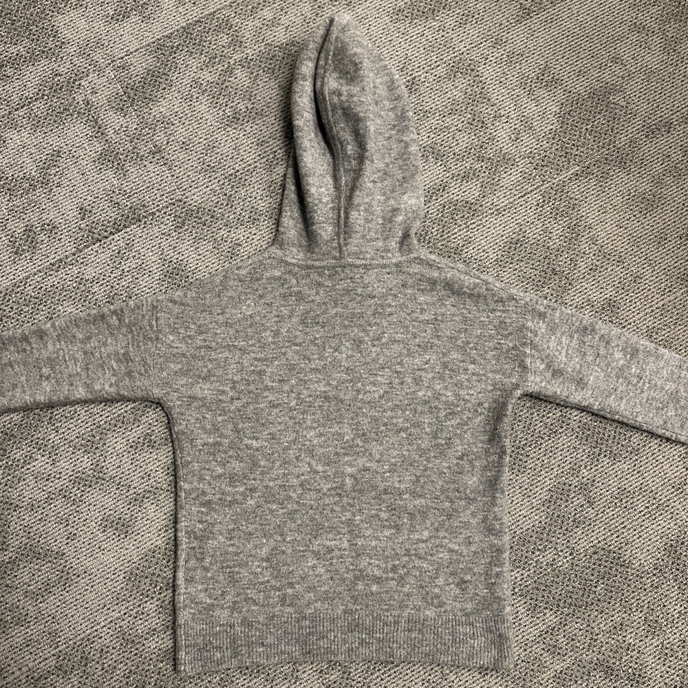 Banana Republic Womens Gray Wool Blend Knit Hoodie Sweater Velvet Drawstring XS - Picture 8 of 12